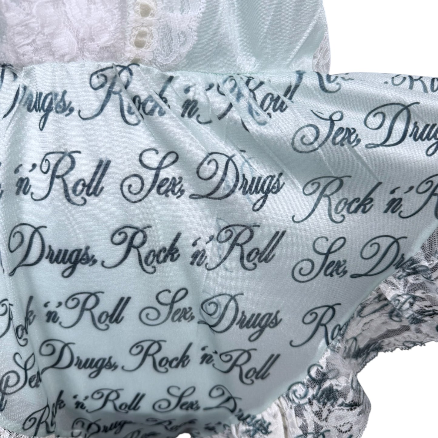 SEX DRUGS ROCK N ROLL LACE BODYSUIT - L