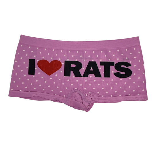 I LOVE RATS PINK POLKA DOT BOYSHORT UNDIES SAMPLE - L