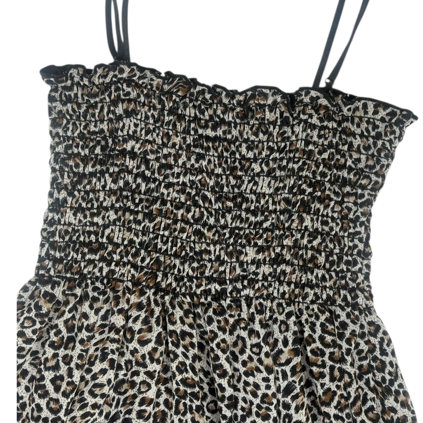 VINTAGE LEOPARD PRINT BABYDOLL DRESS l XXS