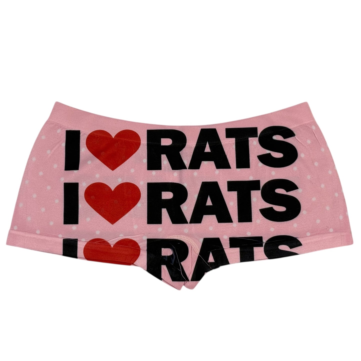 I LOVE RATS PINK POLKA DOT BOYSHORT UNDIES - M