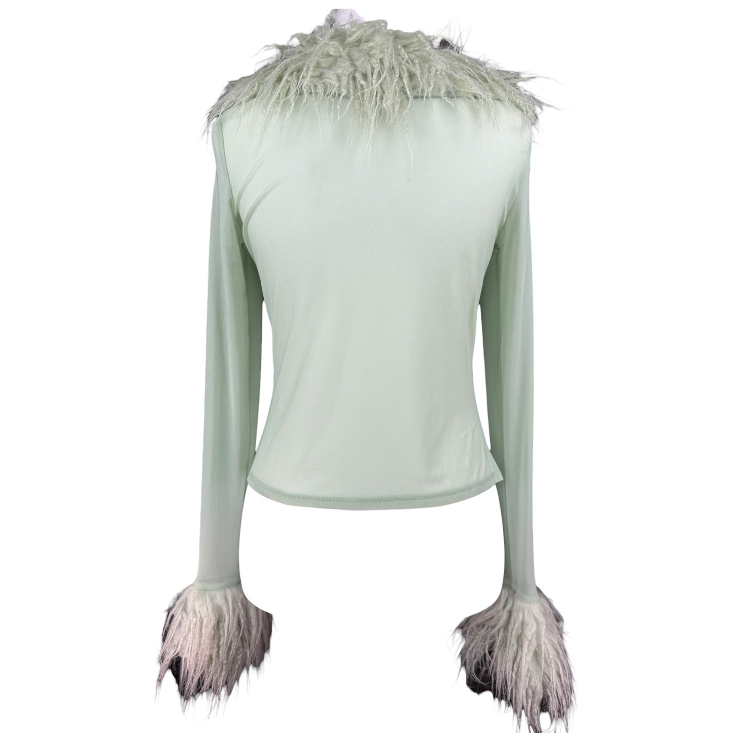 FUNNY HAIRY GREEN BLOUSE - S