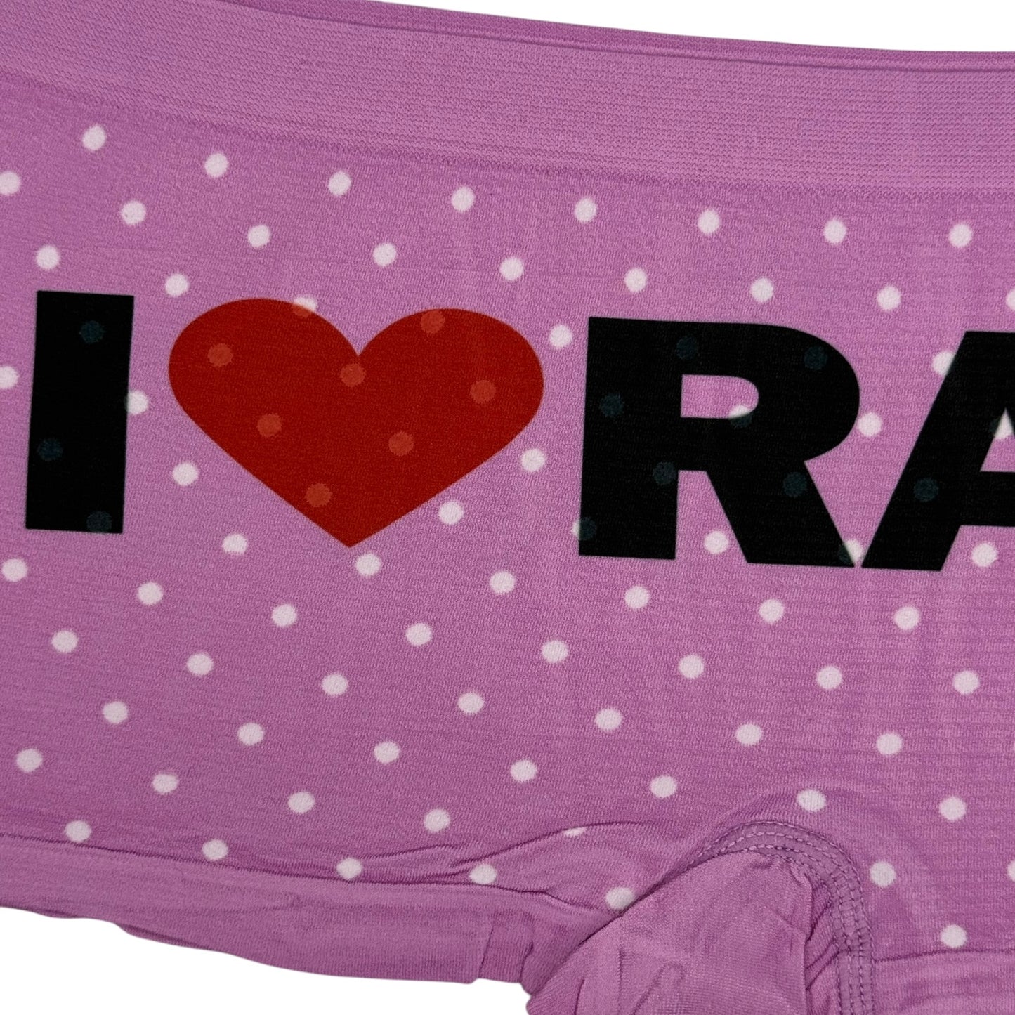 I LOVE RATS PINK POLKA DOT BOYSHORT UNDIES SAMPLE - L