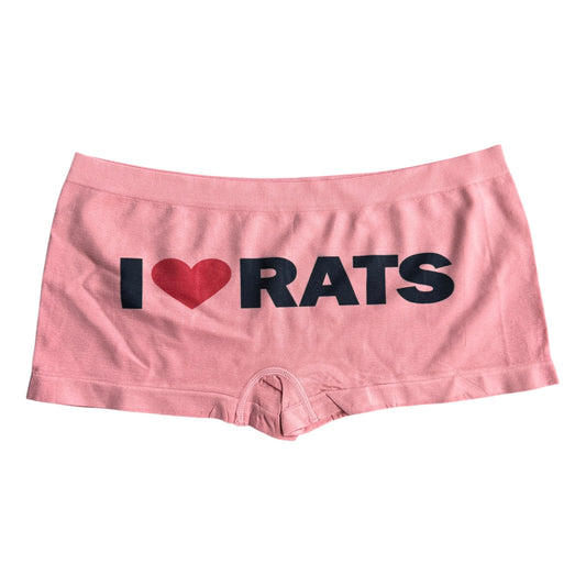 I LOVE RATS VINTAGE CORAL PINK BOY SHORT UNDIES - XL