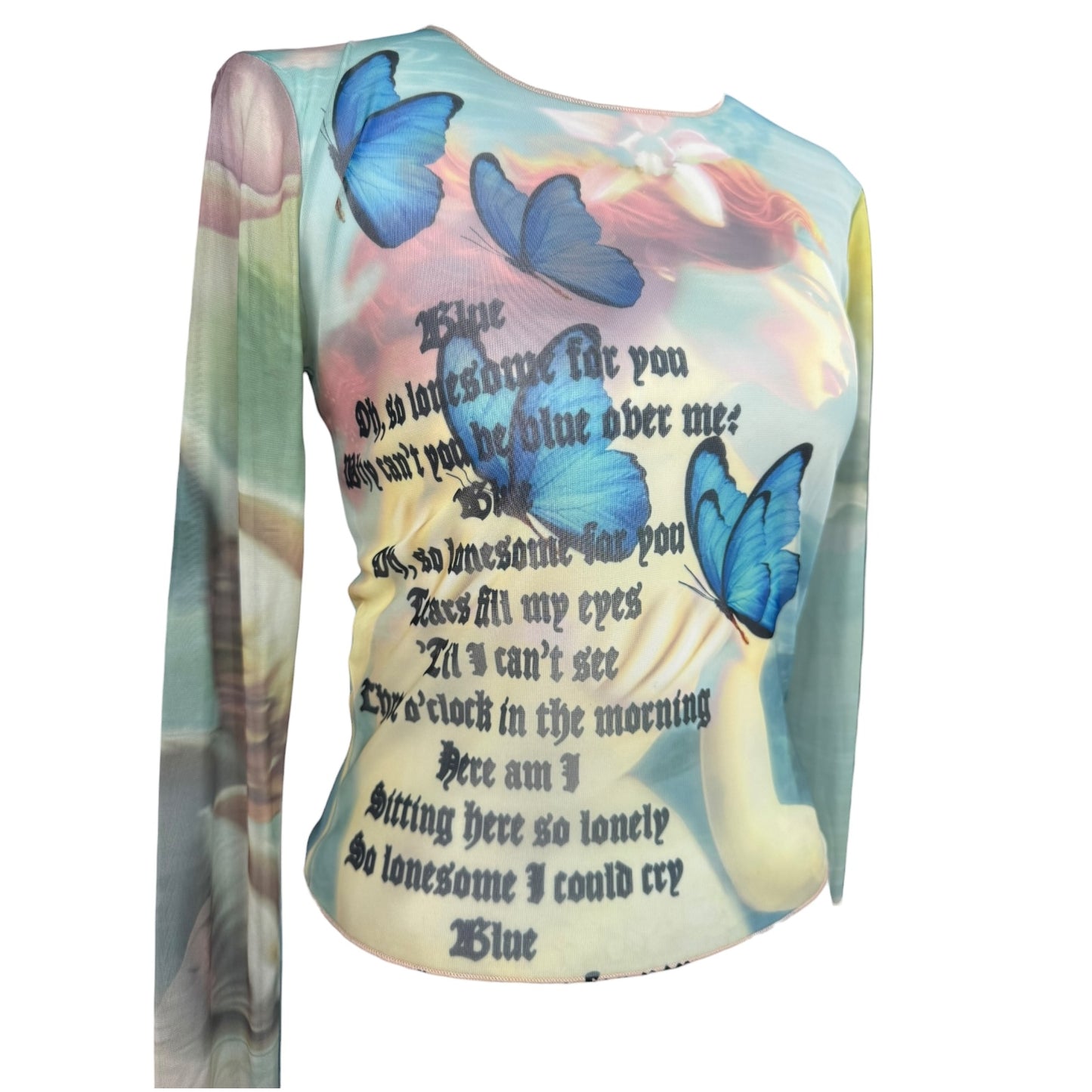 BLUE MERMAID MESH LONG SLEEVE - M