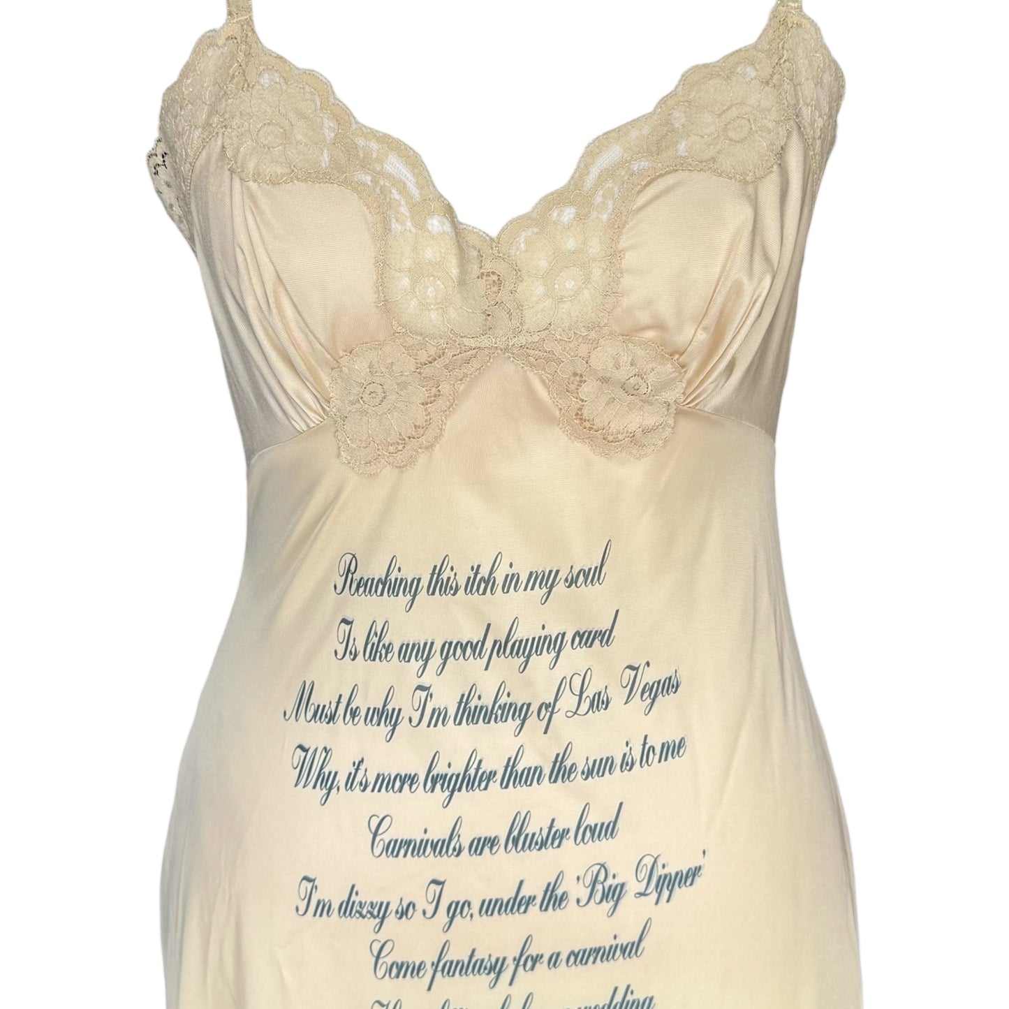HEAVEN OR RAT? BEIGE SLIP DRESS - S