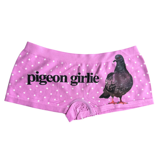 PIGEON GIRLIE PINK POLKA DOT BOY SHORT UNDIES - M