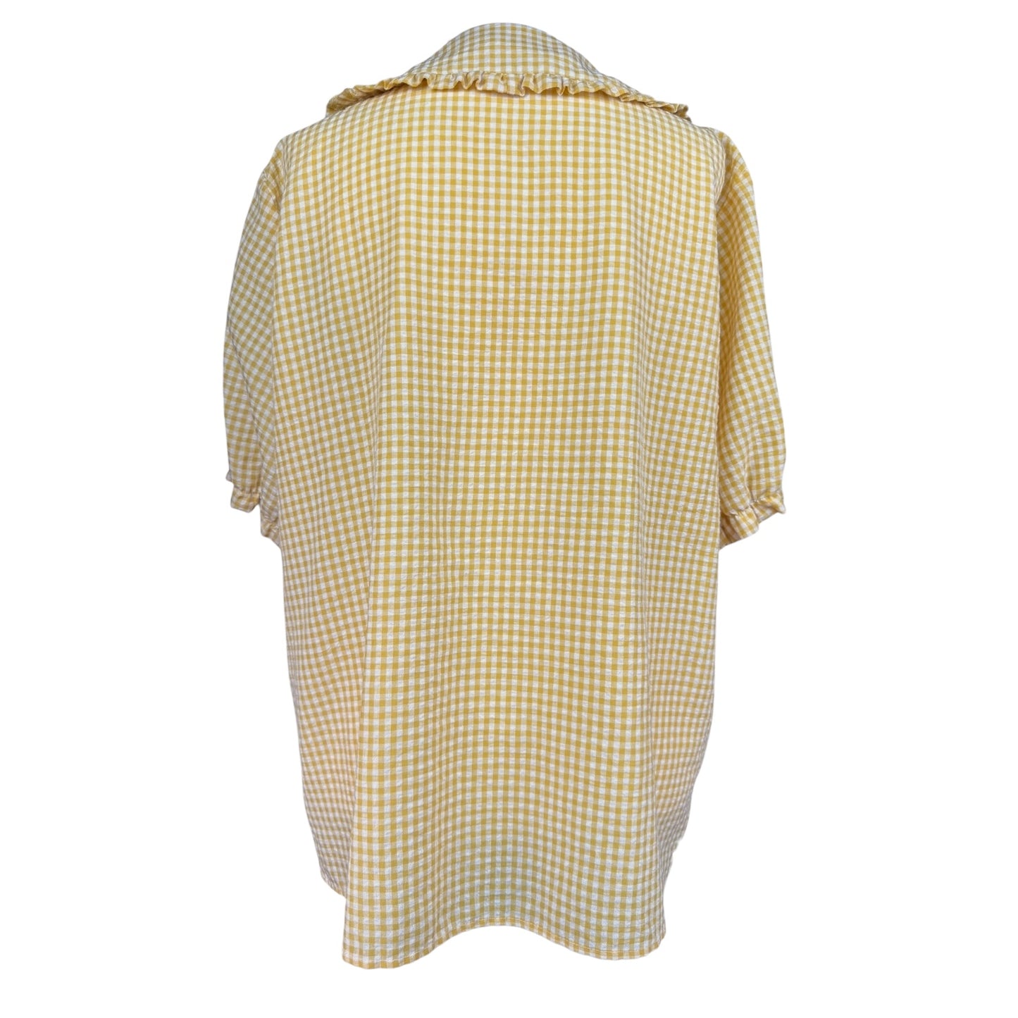 FUNNY GINGAM YELLOW BLOUSE - L