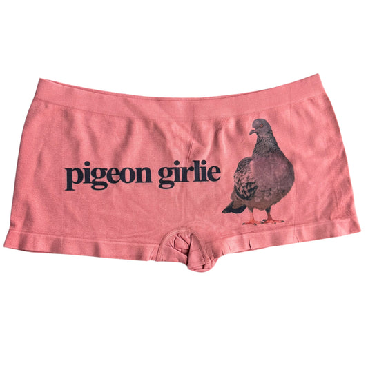 PIGEON GIRLIE VINTAGE CORAL PINK BOY SHORT UNDIES - XL