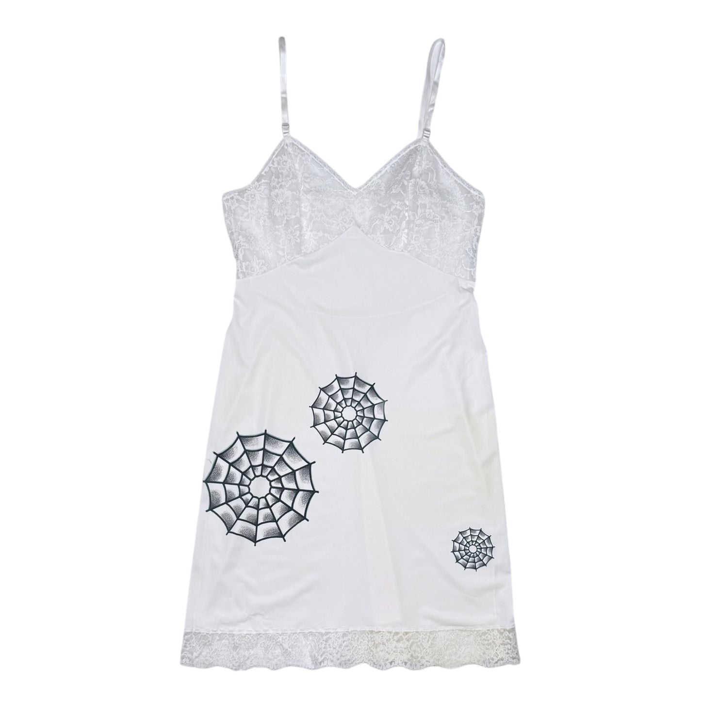 SPIDER TAT LACE WHITE DRESS - M