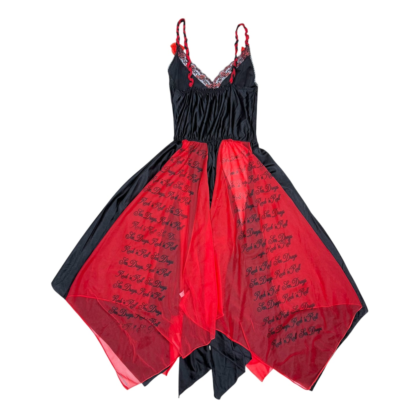 SEX DRUGS ROCK N ROLL BLACK & RED DRESS - S