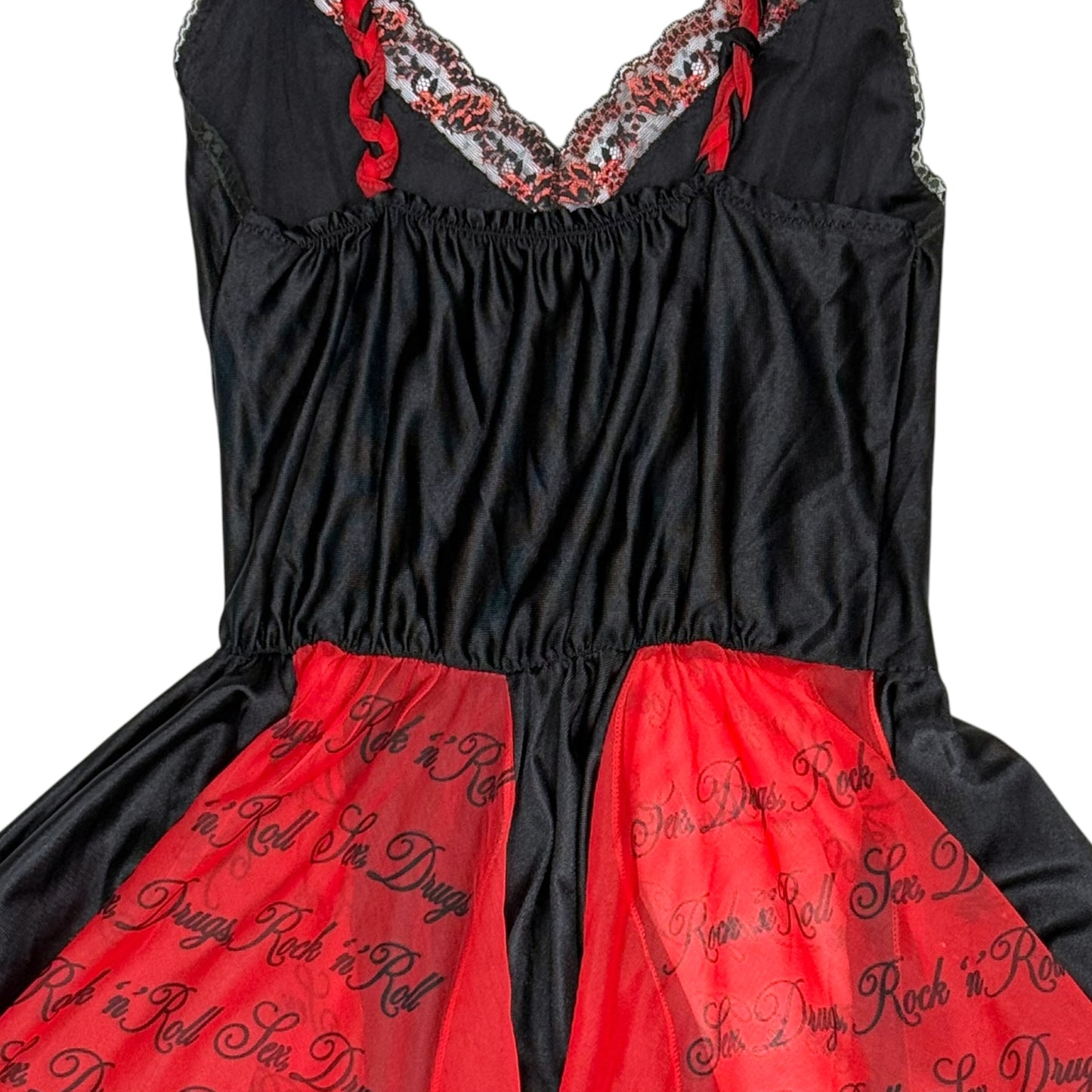 SEX DRUGS ROCK N ROLL BLACK & RED DRESS - S