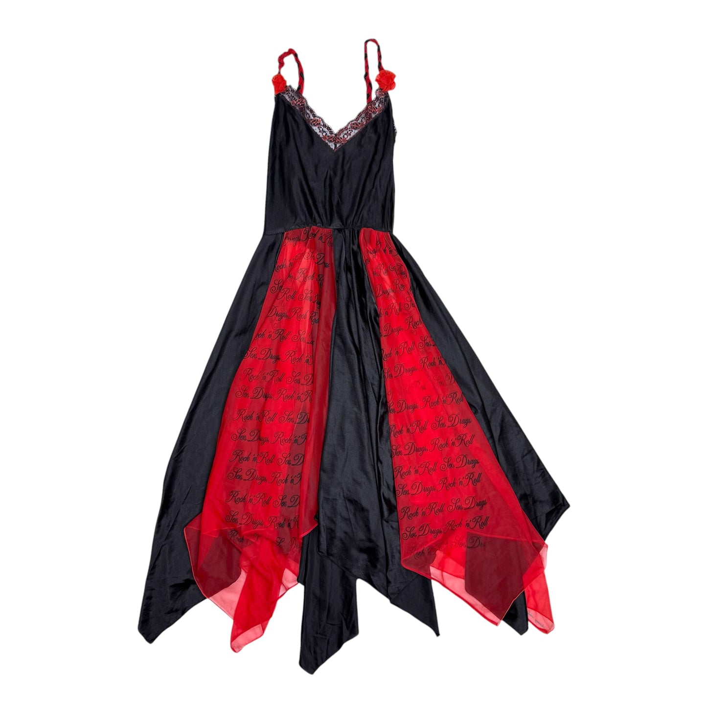 SEX DRUGS ROCK N ROLL BLACK & RED DRESS - S