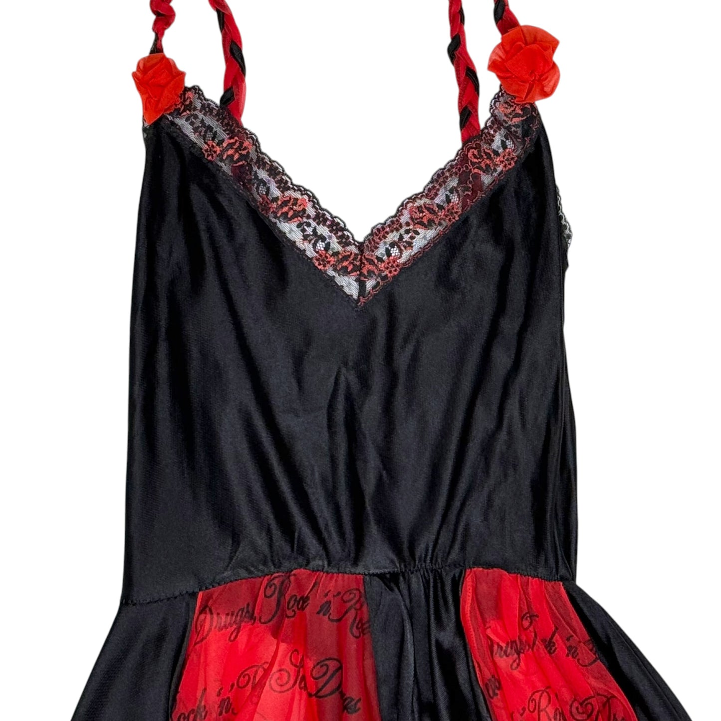 SEX DRUGS ROCK N ROLL BLACK & RED DRESS - S