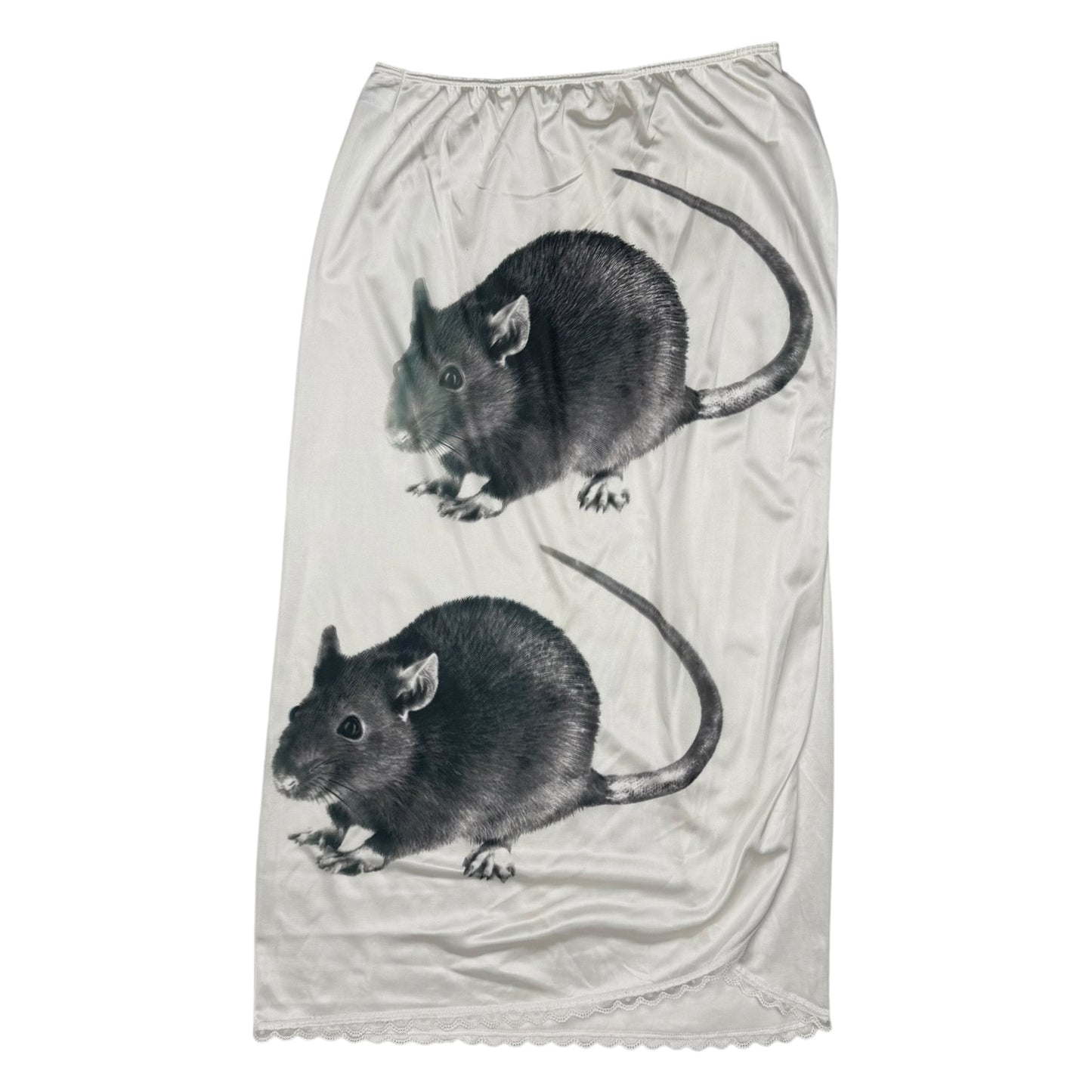 BLK TWIN RAT WHITE LACE SKIRT - L