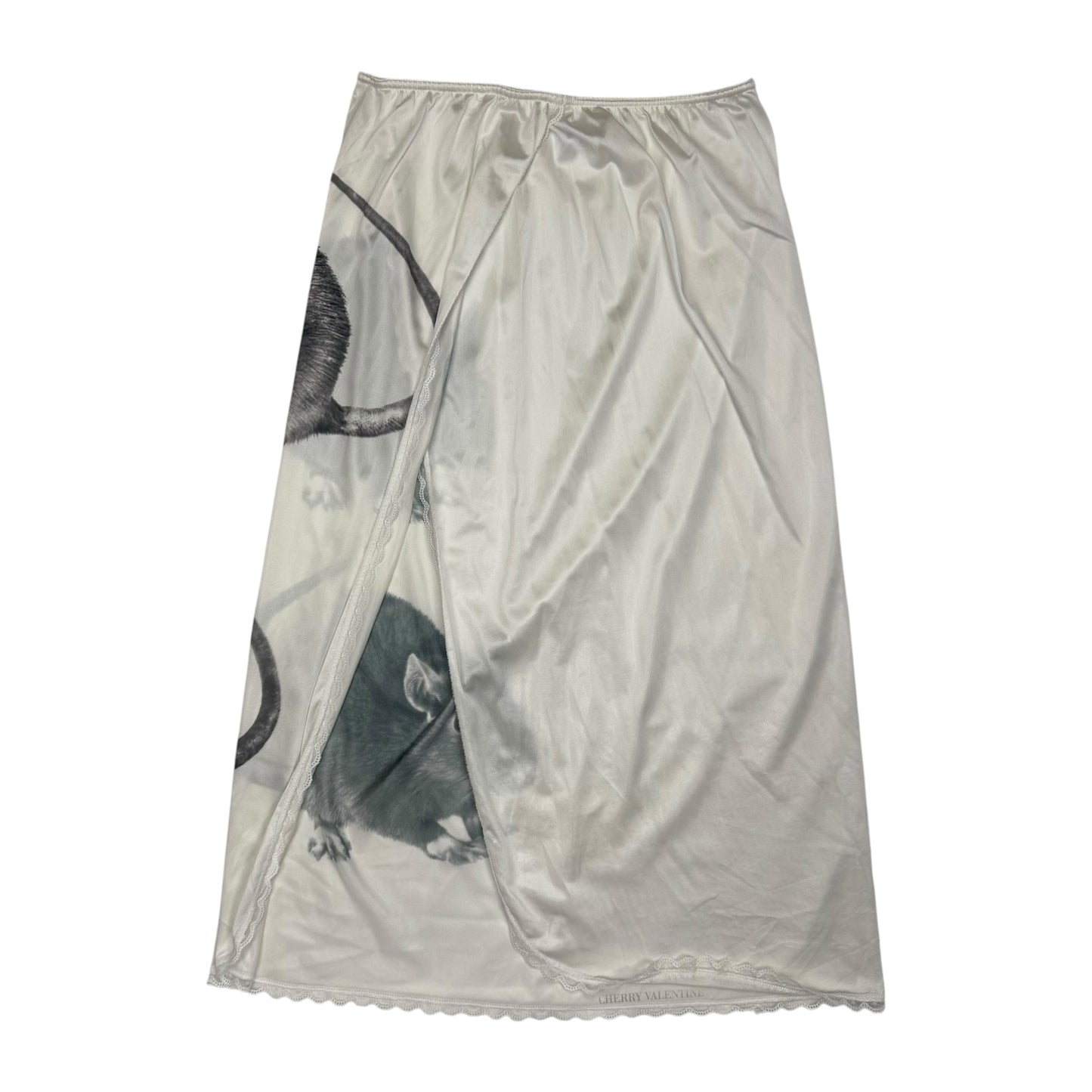 BLK TWIN RAT WHITE LACE SKIRT - L