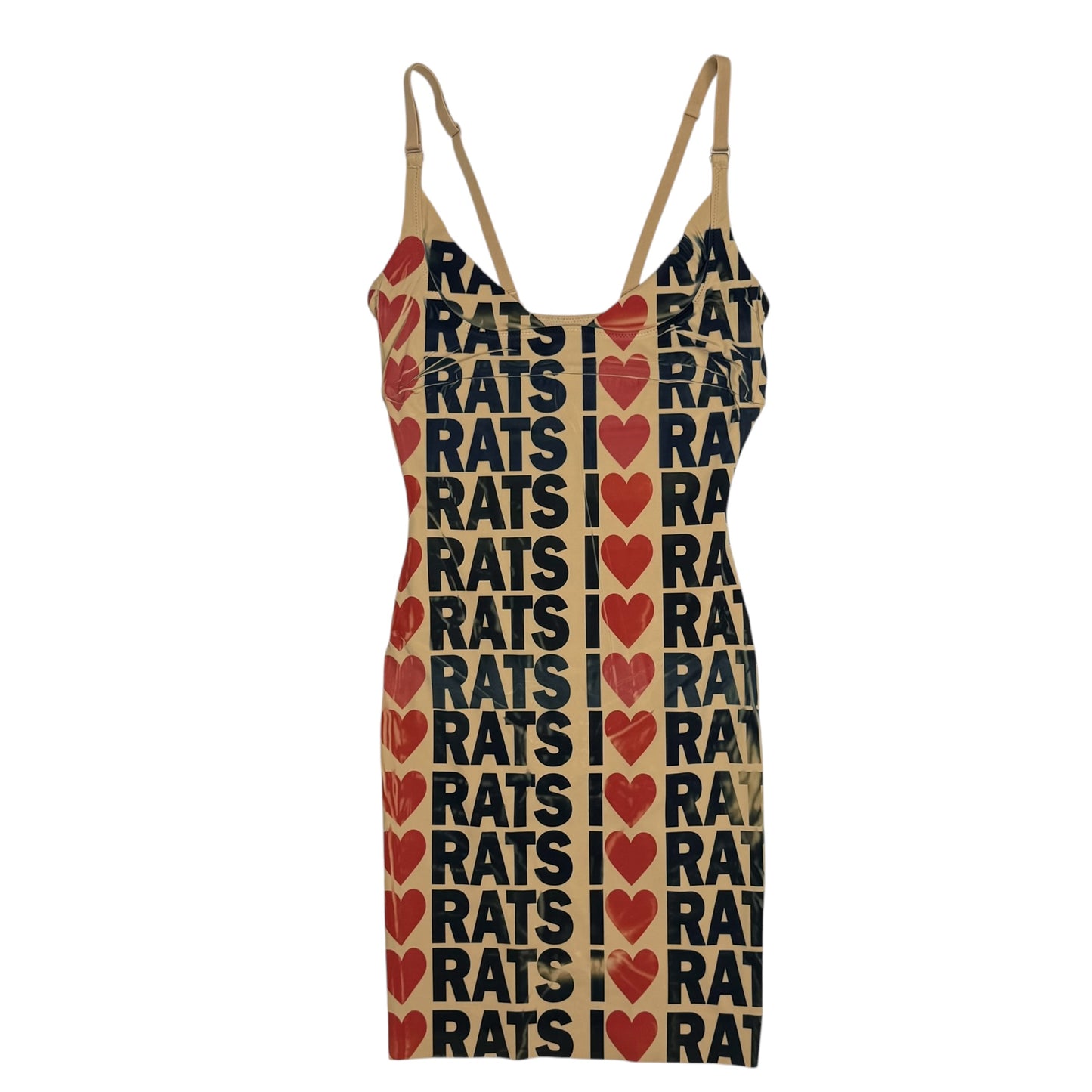 I <3 RATS NUDE BODYCON DRESS - XS