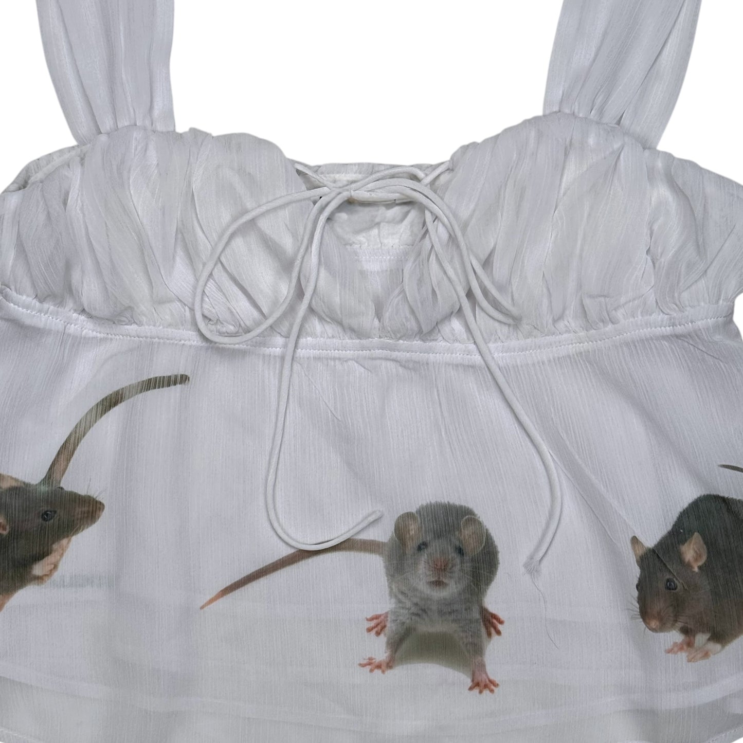 RAT FRIENDS WHITE BABYDOLL TANK - M