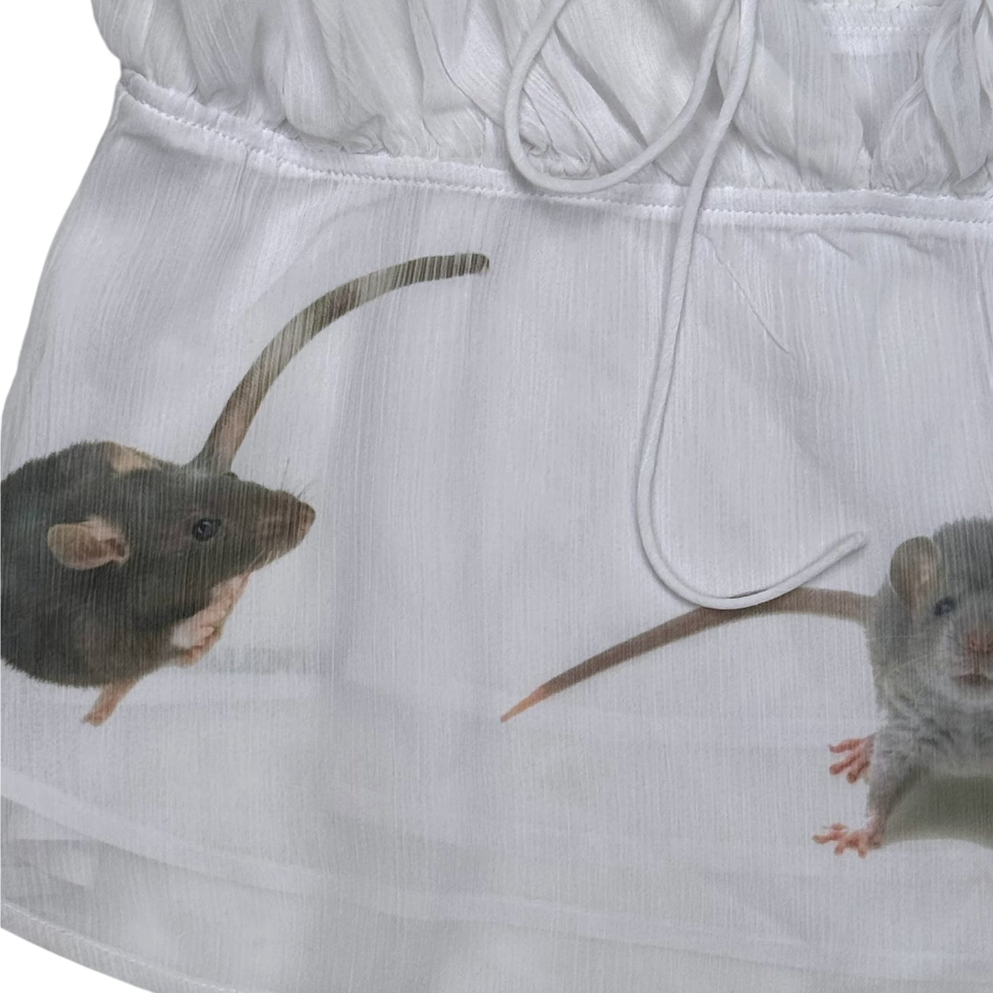 RAT FRIENDS WHITE BABYDOLL TANK - M