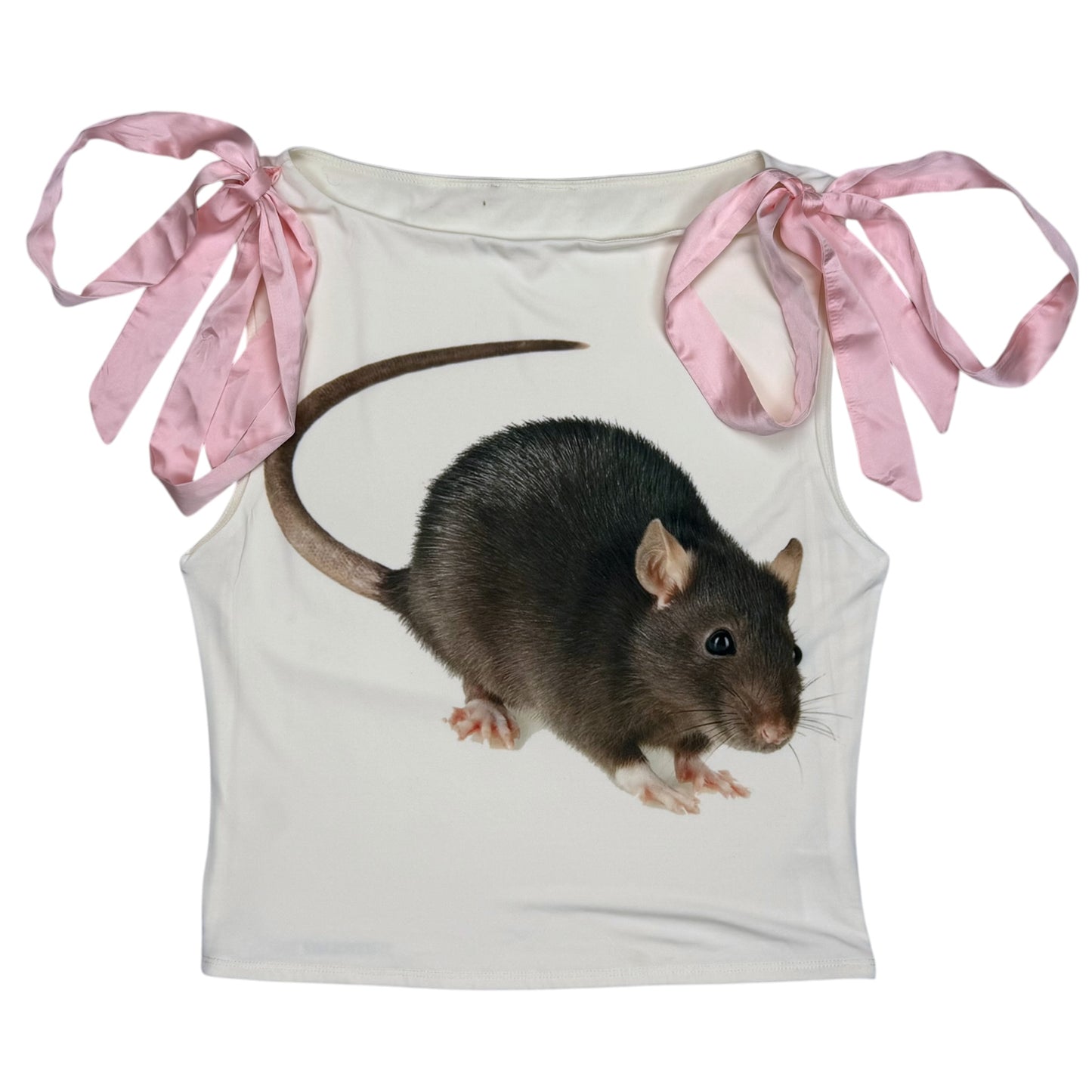 BIG RAT PINK BOW TANK TOP - S/M
