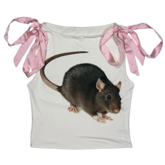 BIG RAT PINK BOW TANK TOP - S/M