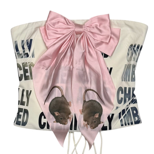 CHEMICALLY IMBALANCED PINK BOW TUBE TOP - XS