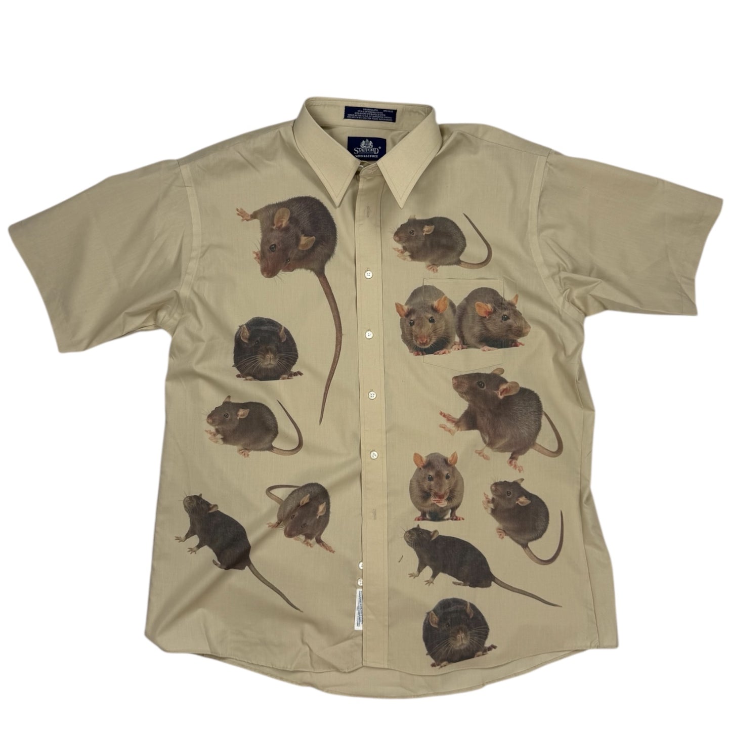 RATS TAN SHORT SLEEVE BUTTON UP 2 - XL