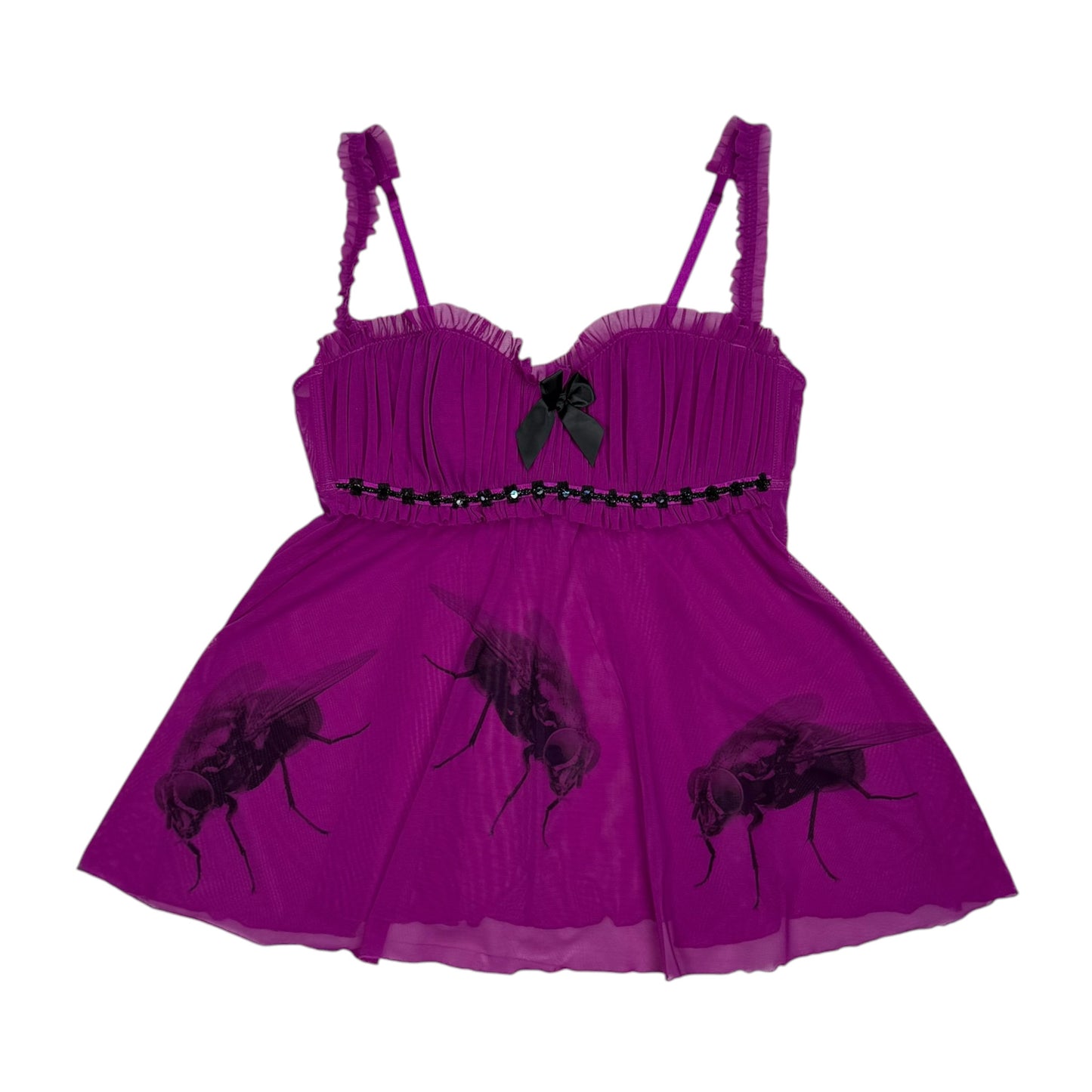 FLY PURPLE BABYDOLL RUFFLE SAMPLE TANK TOP - L