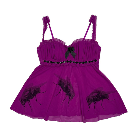 FLY PURPLE BABYDOLL RUFFLE SAMPLE TANK TOP - L