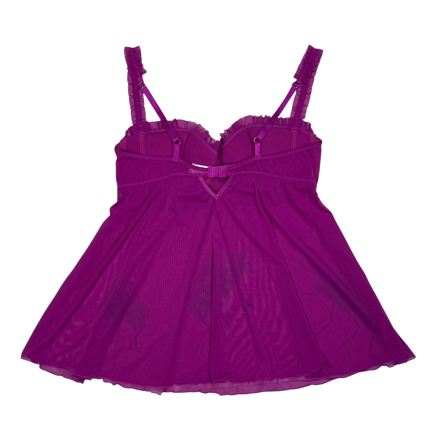 FLY PURPLE BABYDOLL RUFFLE SAMPLE TANK TOP - L
