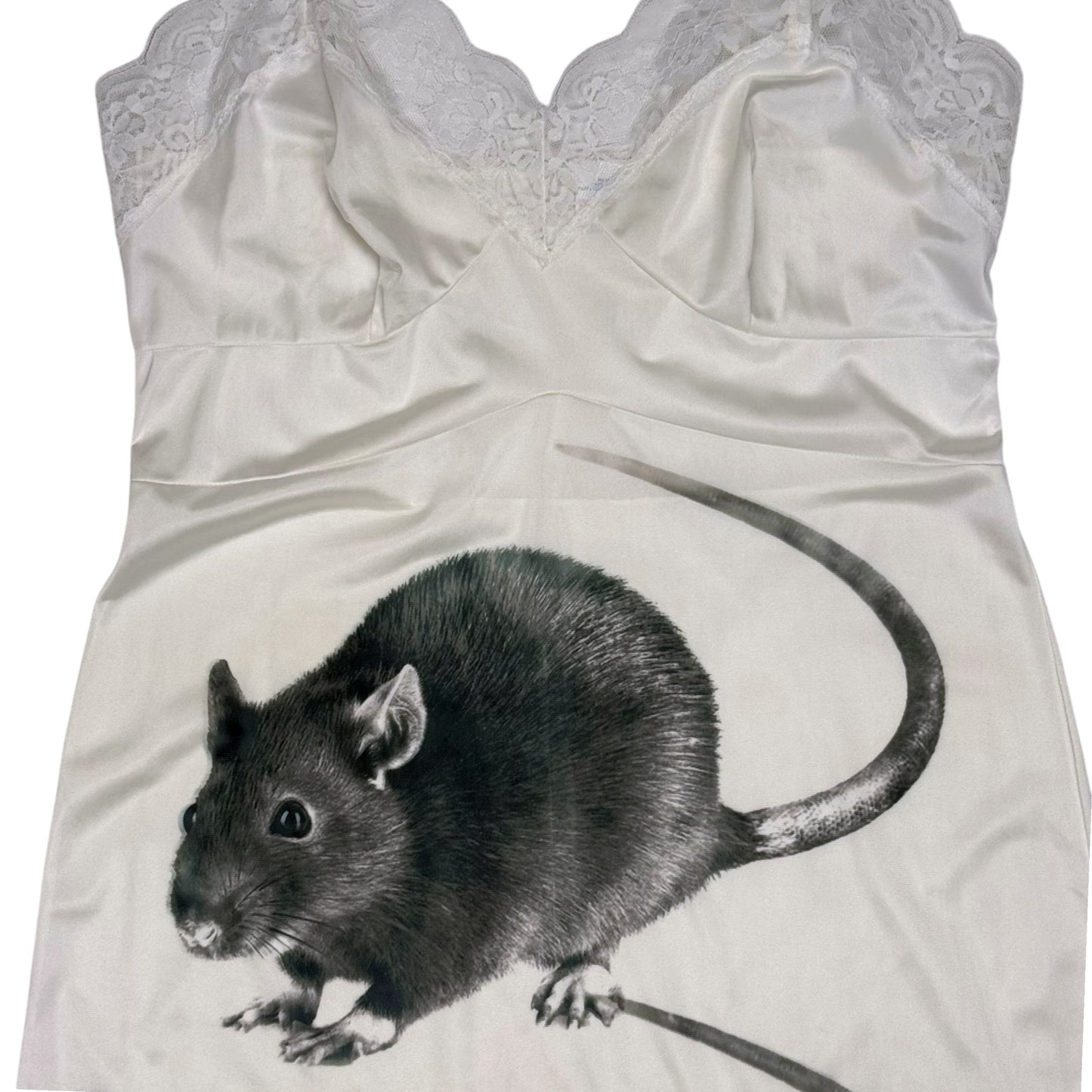 BIG RAT WHITE LACE DRESS - L