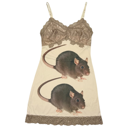 BIG RAT TAN LACE DRESS - S