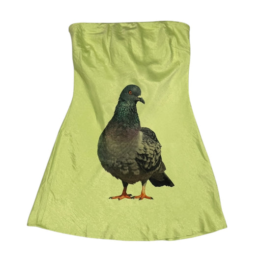 BIG PIGEON GREEN STRAPLESS DRESS - L