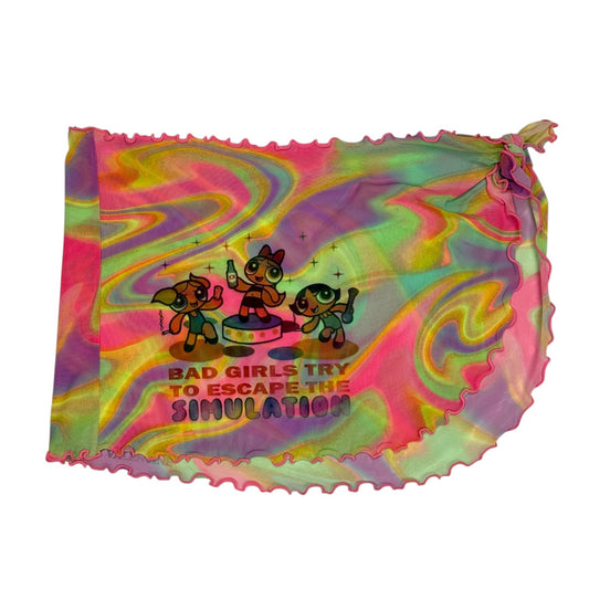 BAD GIRLS TRY TO ESCAPE THE SIMULATION BEACH COVER UP SKIRT - S/M