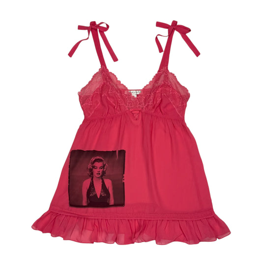 MARILYN PINK CORAL BABYDOLL TOP - S
