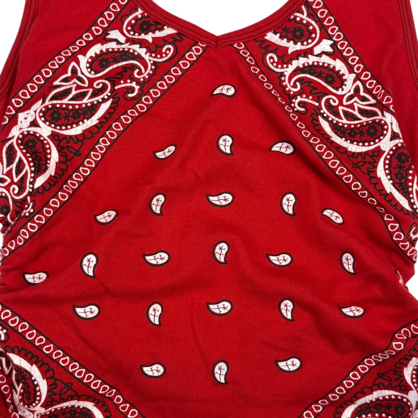 VINTAGE BANDANA PRINT HALTER TOP l XS
