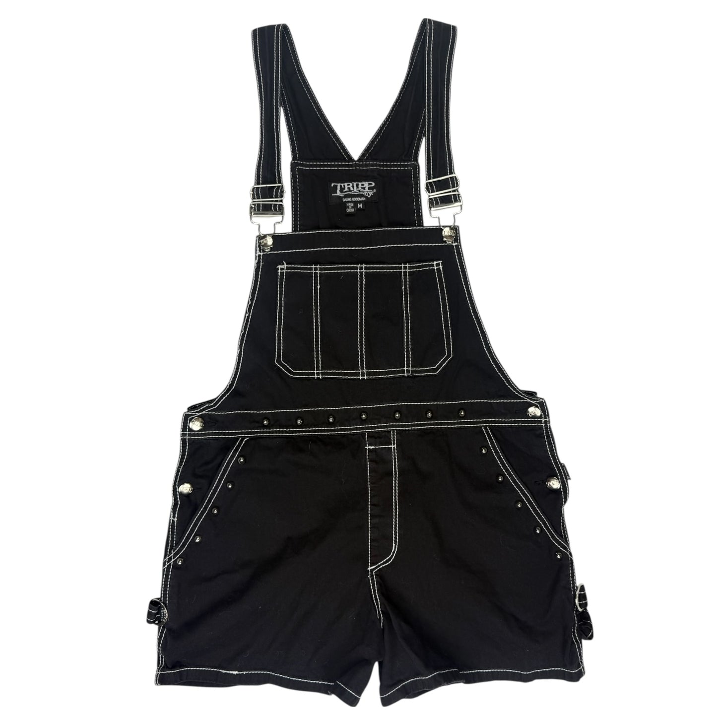 VINTAGE BLACK TRIPP NYC SHORTALLS l M