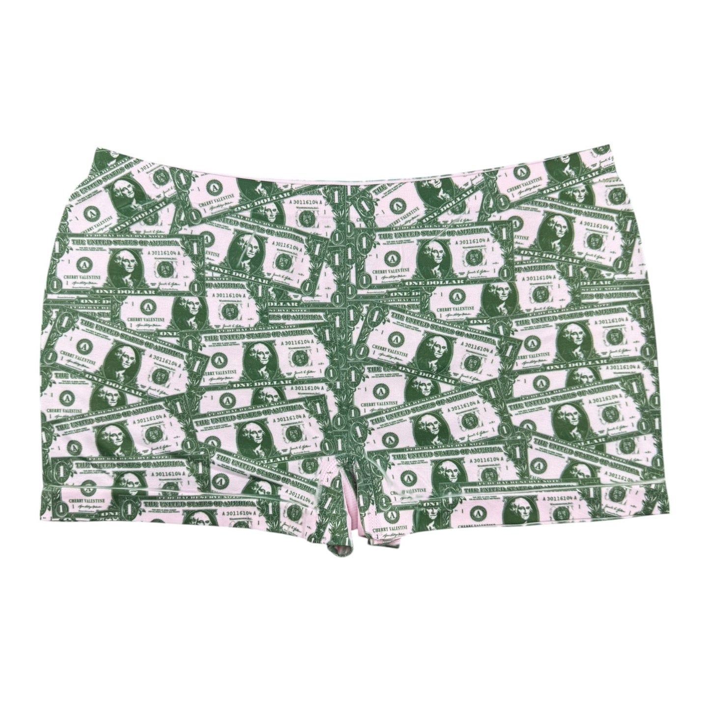 DOLLAR BILL$ PINK BOY SHORT UNDIES - L