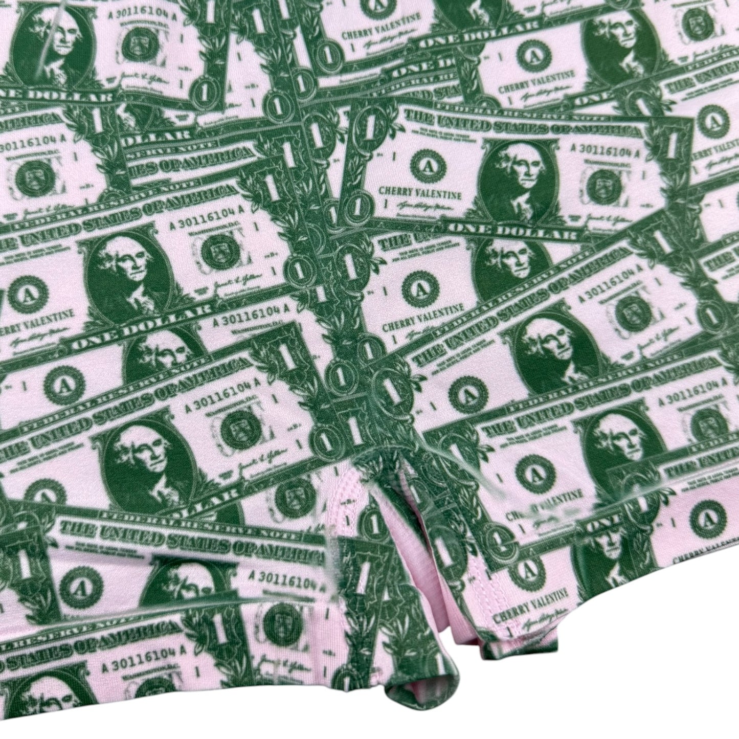 DOLLAR BILL$ PINK BOY SHORT UNDIES - L