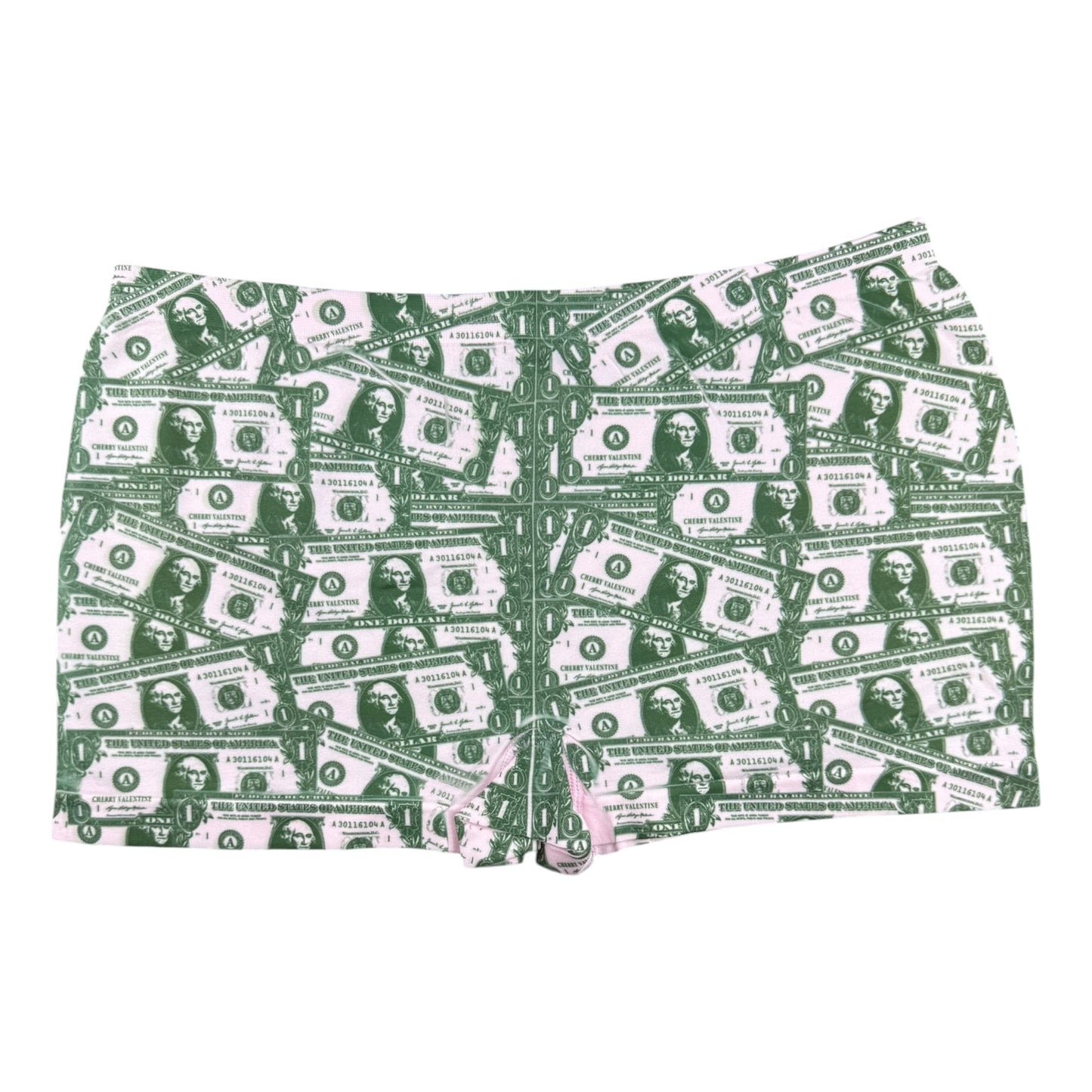 DOLLAR BILL$ PINK BOY SHORT UNDIES - L