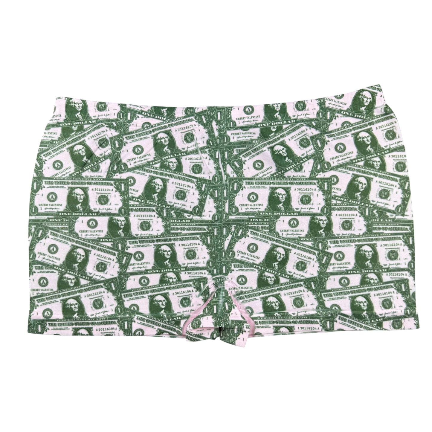 DOLLAR BILL PINK BOY SHORT UNDIES - L
