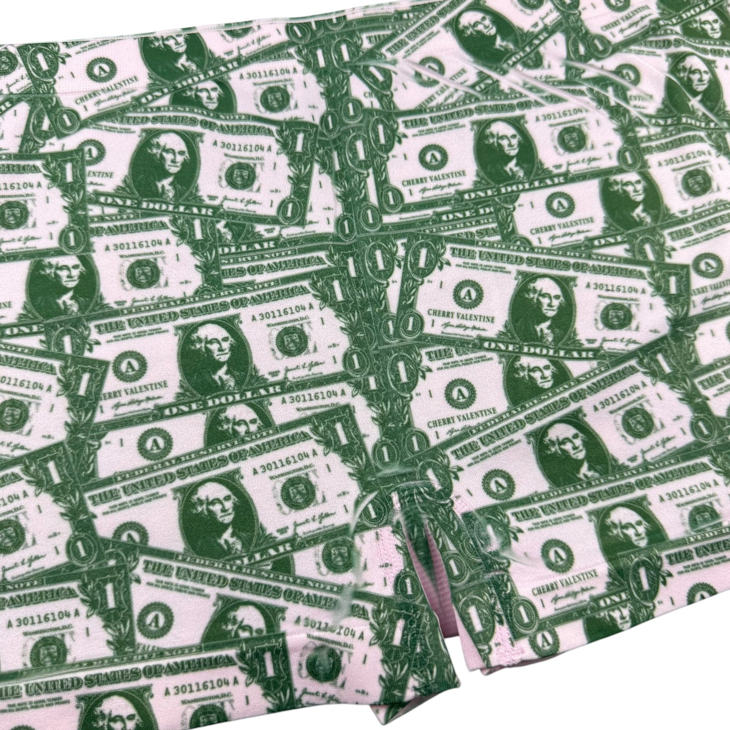 DOLLAR BILL PINK BOY SHORT UNDIES - L