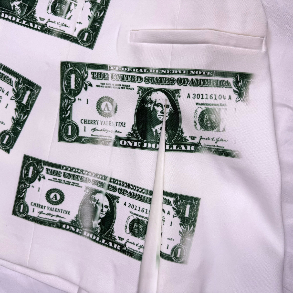 DOLLAR BILLS  MOD MINI WHITE DRESS - XS