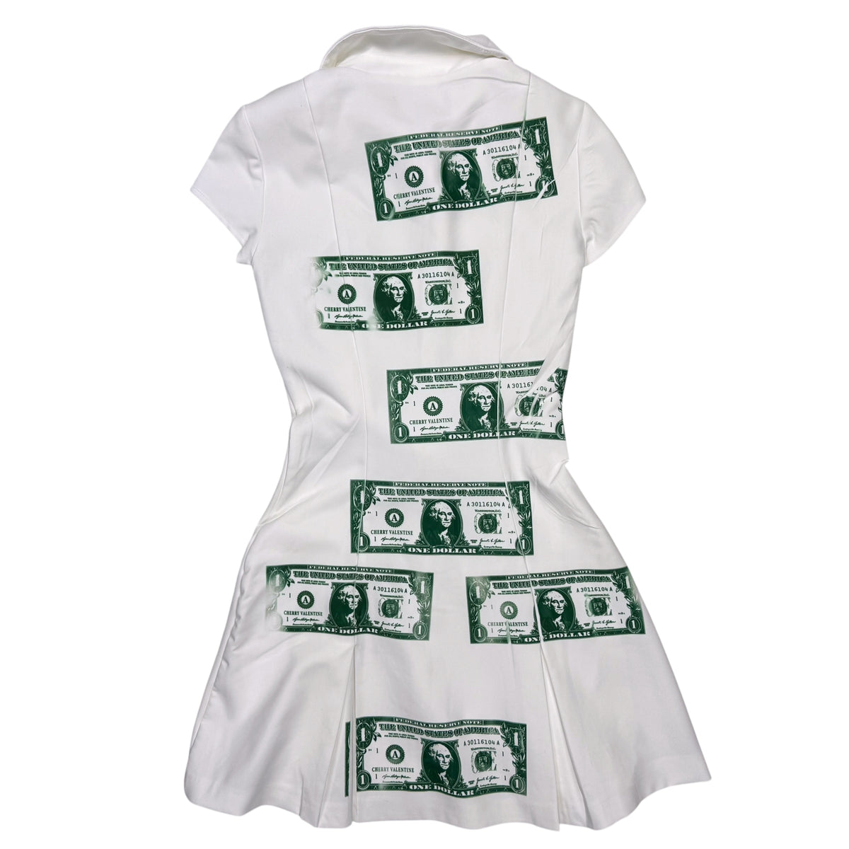DOLLAR BILLS  MOD MINI WHITE DRESS - XS