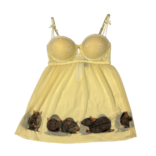 RAT LINEUP BUTTER YELLOW BABYDOLL TOP - M