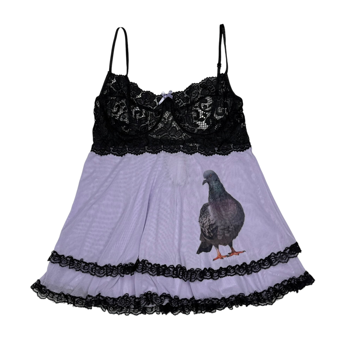 PIGEON LAVENDER RUFFLE BABYDOLL TOP - M/L