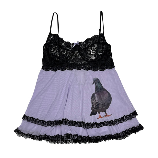 PIGEON LAVENDER RUFFLE BABYDOLL TOP - M/L