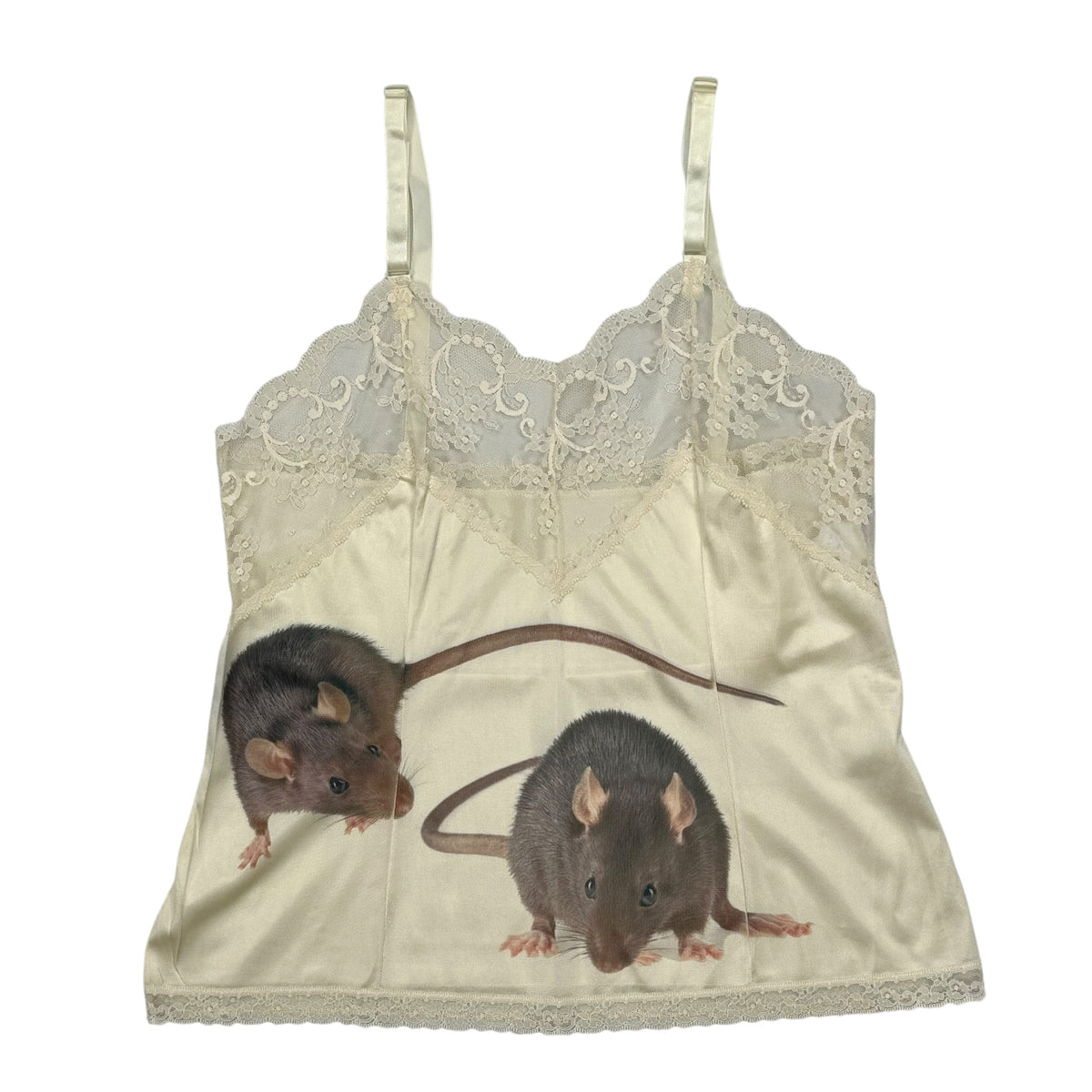 RAT FRIENDS CREAM LACE TANK - S