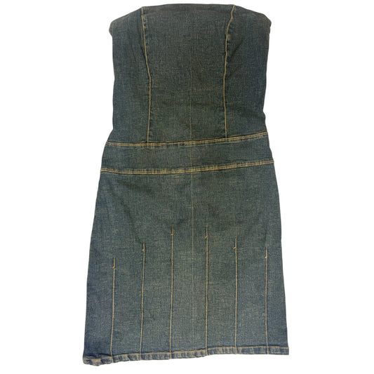 VINTAGE DENIM STRAPLESS DRESS l XXS