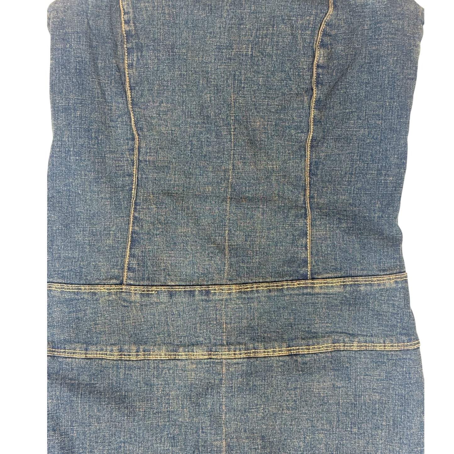 VINTAGE DENIM STRAPLESS DRESS l XXS