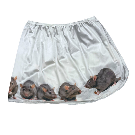 RAT LINE UP WHITE MINI SKIRT - L